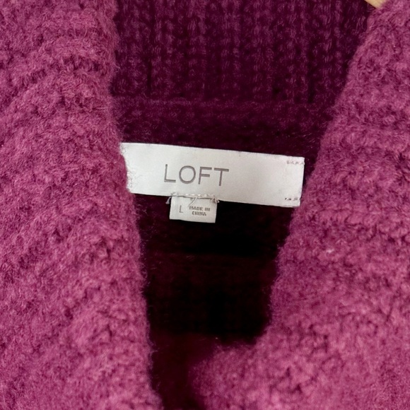Loft Maroon Bobble Turtleneck Sweater - Picture 6 of 10